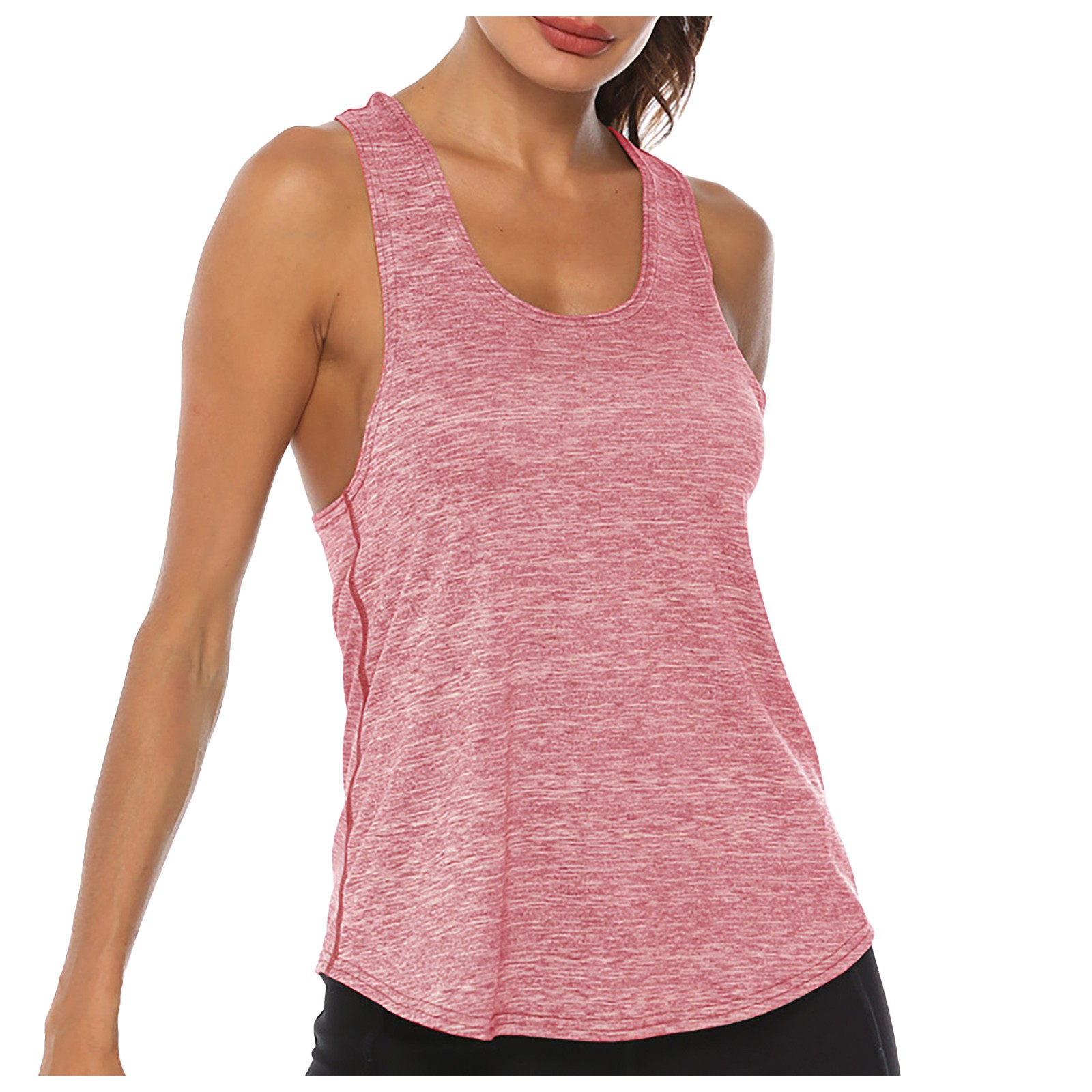 thumbnail image 5 of Camiseta sin mangas con espalda nadadora para mujer: camiseta de yoga de malla, ropa deportiva para correr y gimnasio, 95 % poliéster, transpirable, tallas S-XL, para entrenamiento/uso diario, 5 of 5